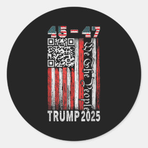 Trump Dance Troll Qr Funny President Trump Dance C Classic Round Sticker