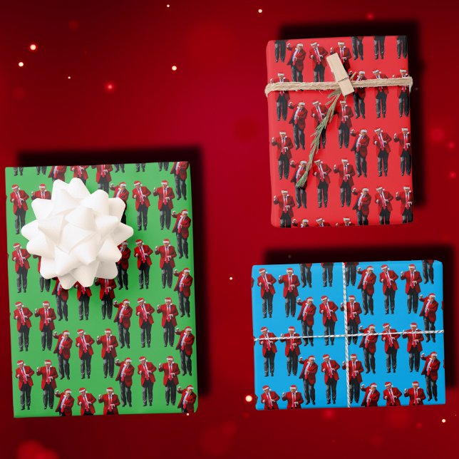 Trump Dance | Trump Santa Hat Claus Dance Wrapping Paper Sheet (Creator Uploaded)