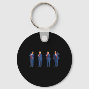 Trump Dancing America 47 And 4th Of July Fathers D Key Ring