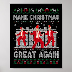 Trump Dancing Make Christmas Great Again Xmas Paja Poster