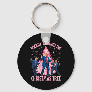 Trump Dancing Rockin' Around The Christmas Tree Pi Key Ring