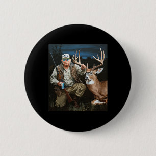 Trump Deer Hunting Donald Trump Old School Camoufl 6 Cm Round Badge