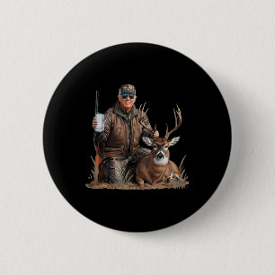 Trump Deer Hunting Donald Trump Old School Camoufl 6 Cm Round Badge