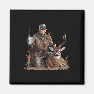 Trump Deer Hunting Donald Trump Old School Camoufl Magnet