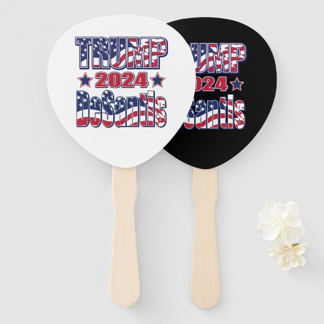 Trump DeSantis 2024 Hand Fan (Front and Back)