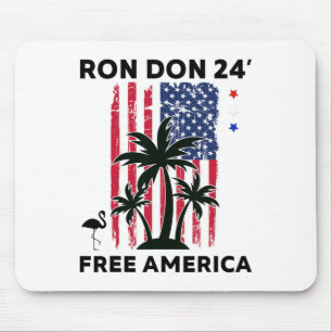 Trump Desantis Ron Don 24' American Flag Flamingo Mouse Pad