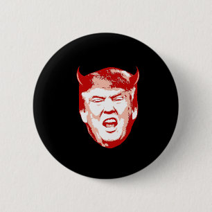 Trump Devil Head - Anti-Trump - 6 Cm Round Badge