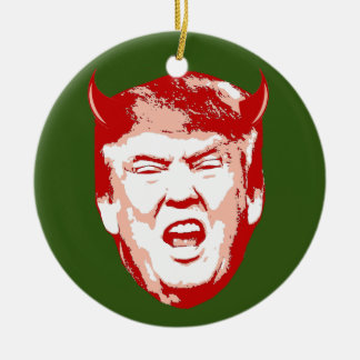 Trump Devil Head - Anti-Trump - Ceramic Tree Decoration