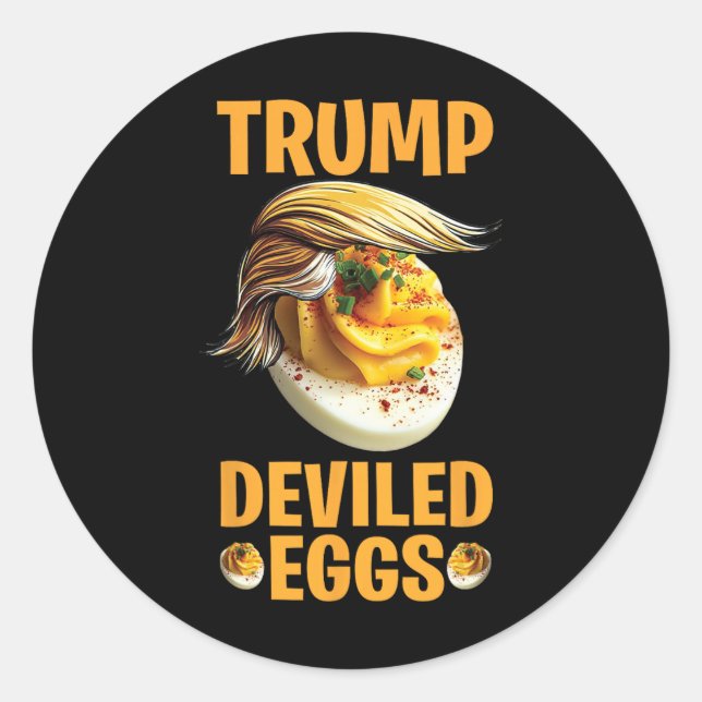 Trump Deviled Eggs Funny Political Thanksgiving  Classic Round Sticker (Front)