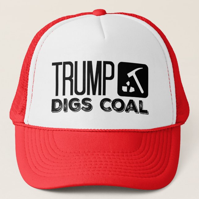 Trump Digs Coal - Trump 2020 Trucker Hat (Front)