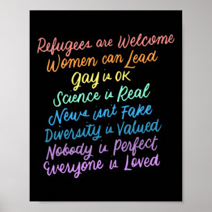 Trump Diversity Science Refugees Love Womens Right Poster