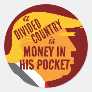 Trump Divides The Country Classic Round Sticker
