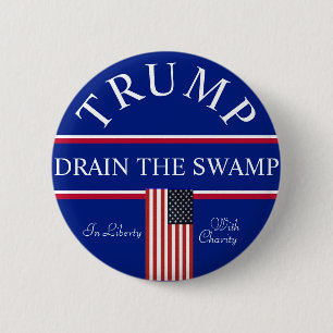 Trump Drain the Swamp  6 Cm Round Badge