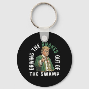 Trump Driving The Snakes Out Of The Swamp Key Ring