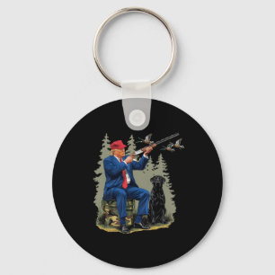 Trump Duck Hunting Donald Trump Old School Camoufl Key Ring