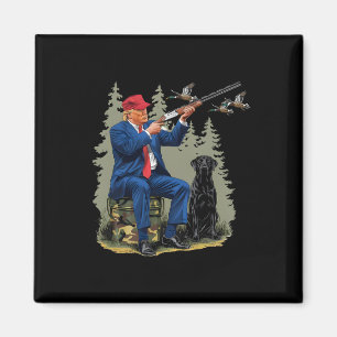Trump Duck Hunting Donald Trump Old School Camoufl Magnet