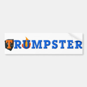 Trump Dumpster Sticker 3 -- Blue, White