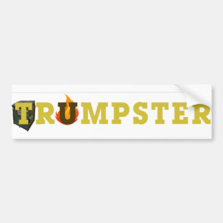 Trump Dumpster Sticker 3 -- Gold, Clear