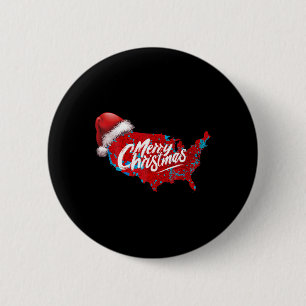 Trump Election Map Merry Christmas Holiday Santa H 6 Cm Round Badge