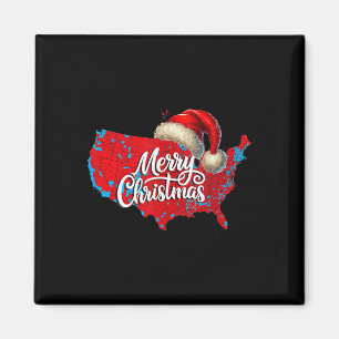 Trump Election Map Merry Christmas Holiday Santa H Magnet