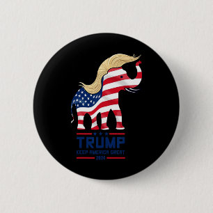 Trump Elephant Republican Keep America Great Elect 6 Cm Round Badge