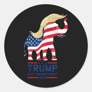 Trump Elephant Republican Keep America Great Elect Classic Round Sticker
