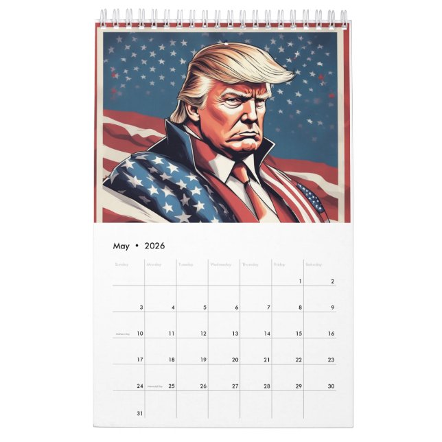 Trump Epic American Flag Calendar (May 2026)