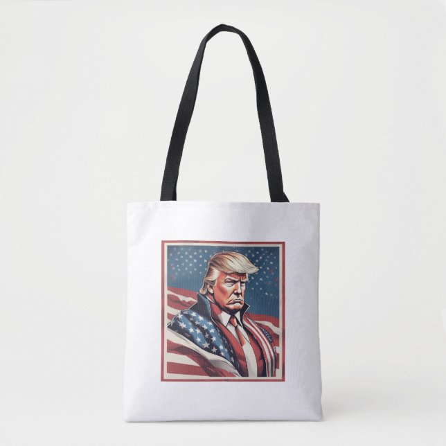 Trump Epic American Flag Tote Bag (Front)