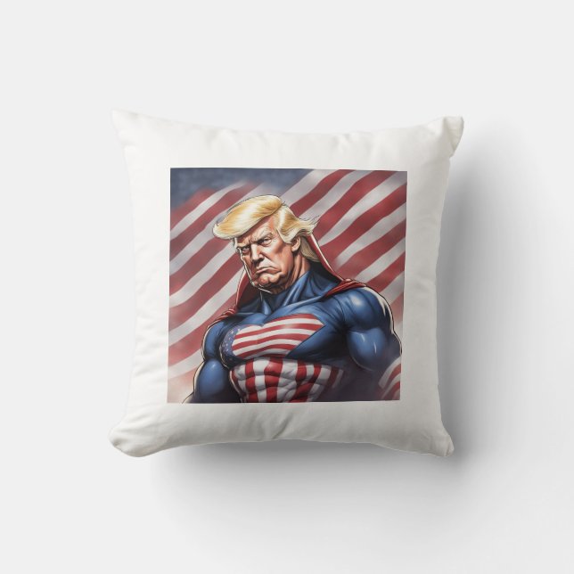 Trump Epic Superhero Throw Pillow (Front)