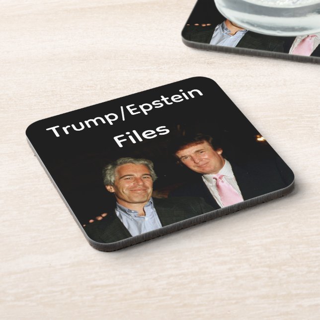 Trump/Epstein Files Beverage Coaster (Left Side)