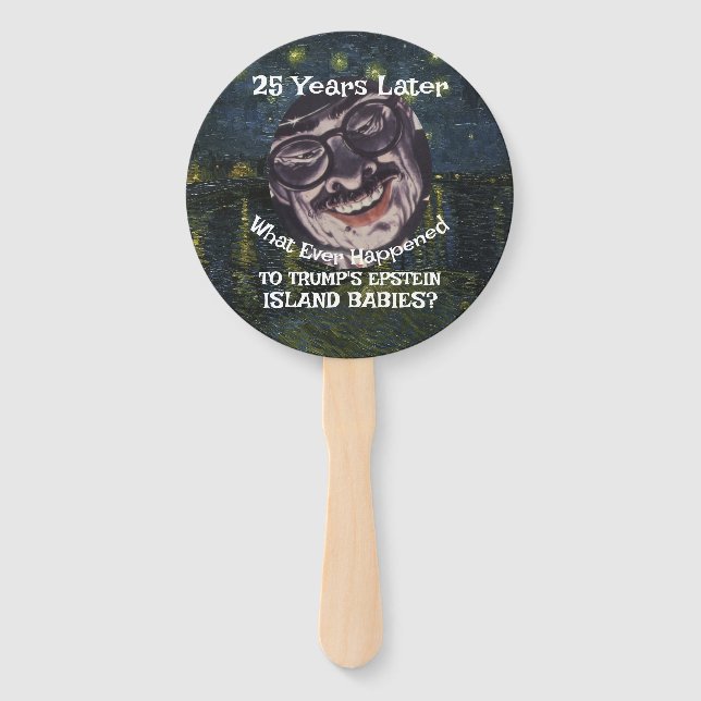 Trump Epstein Island Files Babies Republican 2026  Hand Fan (Front)