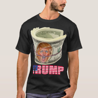 Trump Face on Money with Flag Design, I stand with T-Shirt