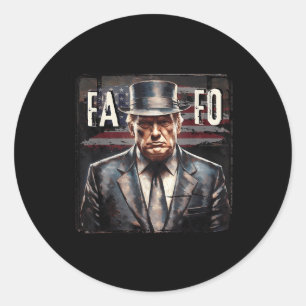 Trump Fafo F Around Find Out Us Flag Vintage _3 Classic Round Sticker