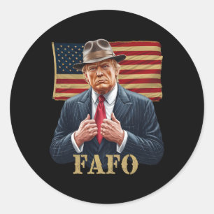 Trump Fafo F Around Find Out Us Flag Vintage Classic Round Sticker