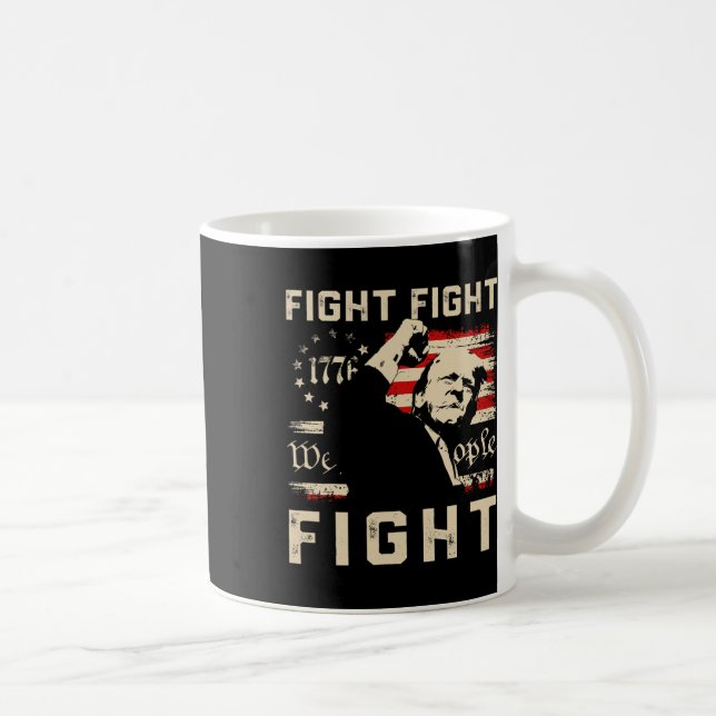 Trump Fight Fight Fight 1776 We The People Flag Tr Coffee Mug (Right)