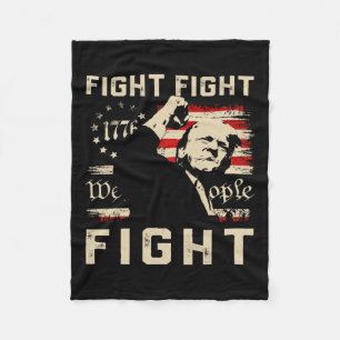 Trump Fight Fight Fight 1776 We The People Flag Tr Fleece Blanket