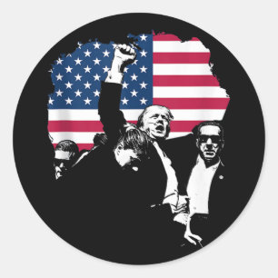 Trump Fight For America Gulf Map Usa Flag 2025 4th Classic Round Sticker
