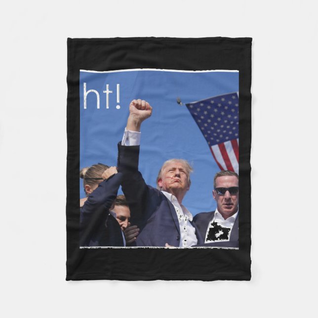 Trump Fight Pennsylvania Shooting Active  Fleece Blanket (Front)