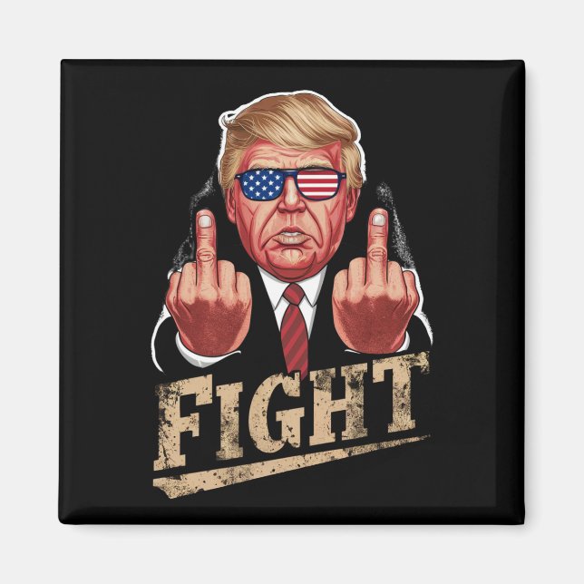Trump Fight US Election Retro Vintage Magnet (Front)