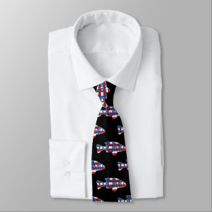 TRUMP Fish Flags on Black  Tie