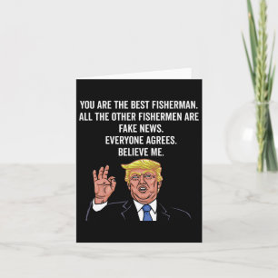 Trump Fisherman Funny Fisher Hook Gifts Card