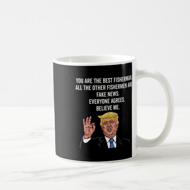Trump Fisherman Funny Fisher Hook Gifts  Coffee Mug (Right)