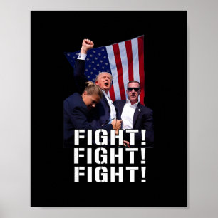 Trump Fist Pumped Fight Pray For Trump America  Poster