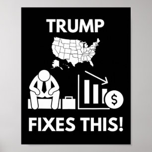 Trump Fixes This! Trump Support Economy Labour Usa Poster