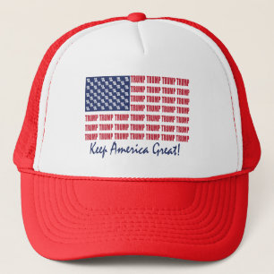 TRUMP-FLAG TRUCKER HAT