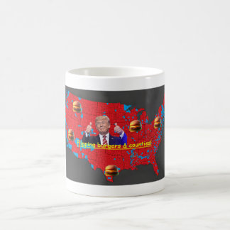 Trump flipping burgers and counties thumbs up coff coffee mug