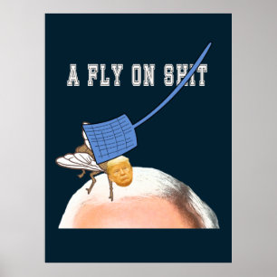 Trump Fly on Pence Head with Flyswatter, ZFJ Poster