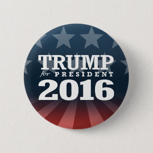 TRUMP FOR PRESIDENT 2016 6 CM ROUND BADGE