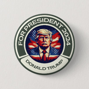 Trump for President 2024 6 Cm Round Badge