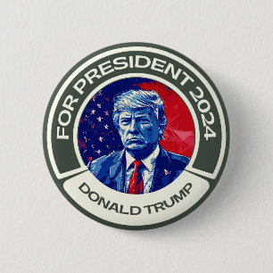 Trump for president 2024 6 cm round badge